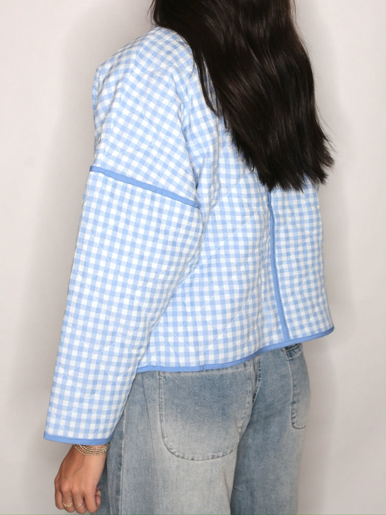 Cloud 9 Gingham Jacket - Sky Blue
