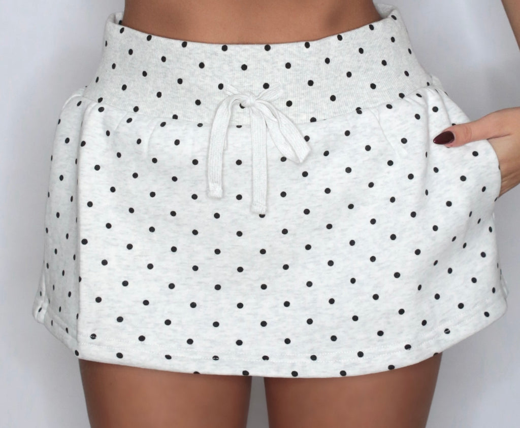 Polka Dot Sweatskirt (Built in Shorts)