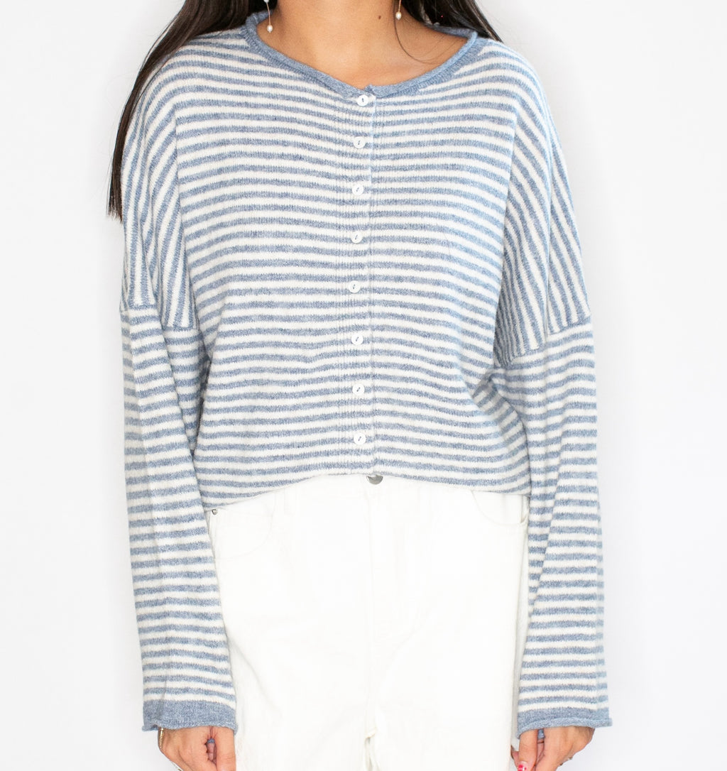 Coastal Comfort Striped Cardi