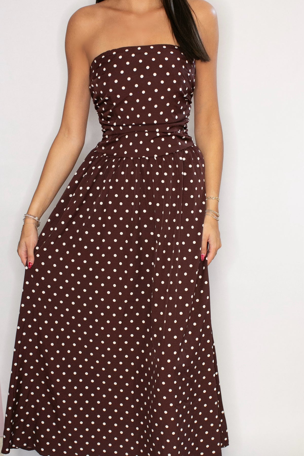 Dot & Darling Maxi Dress - Coffee