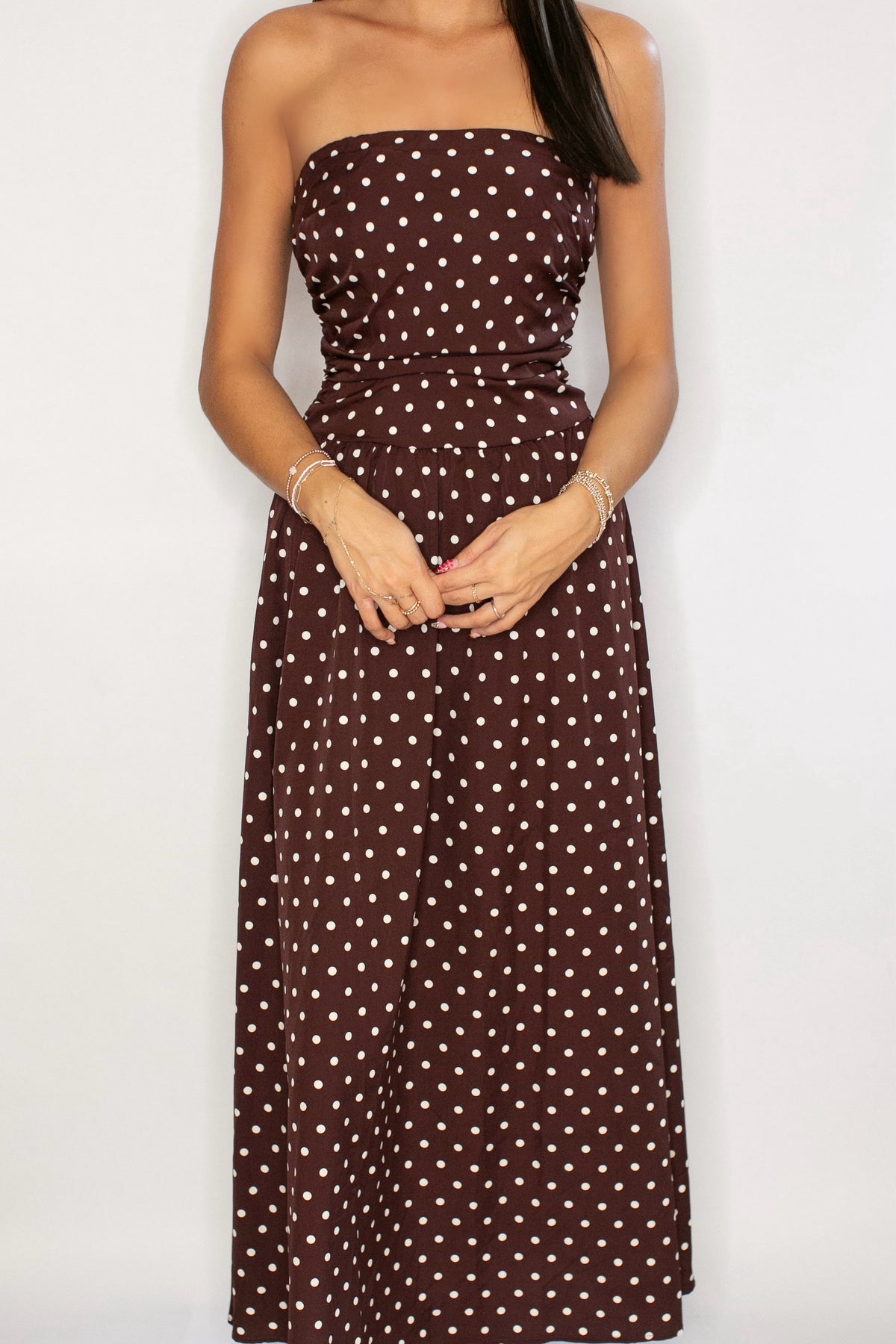 Dot & Darling Maxi Dress - Coffee
