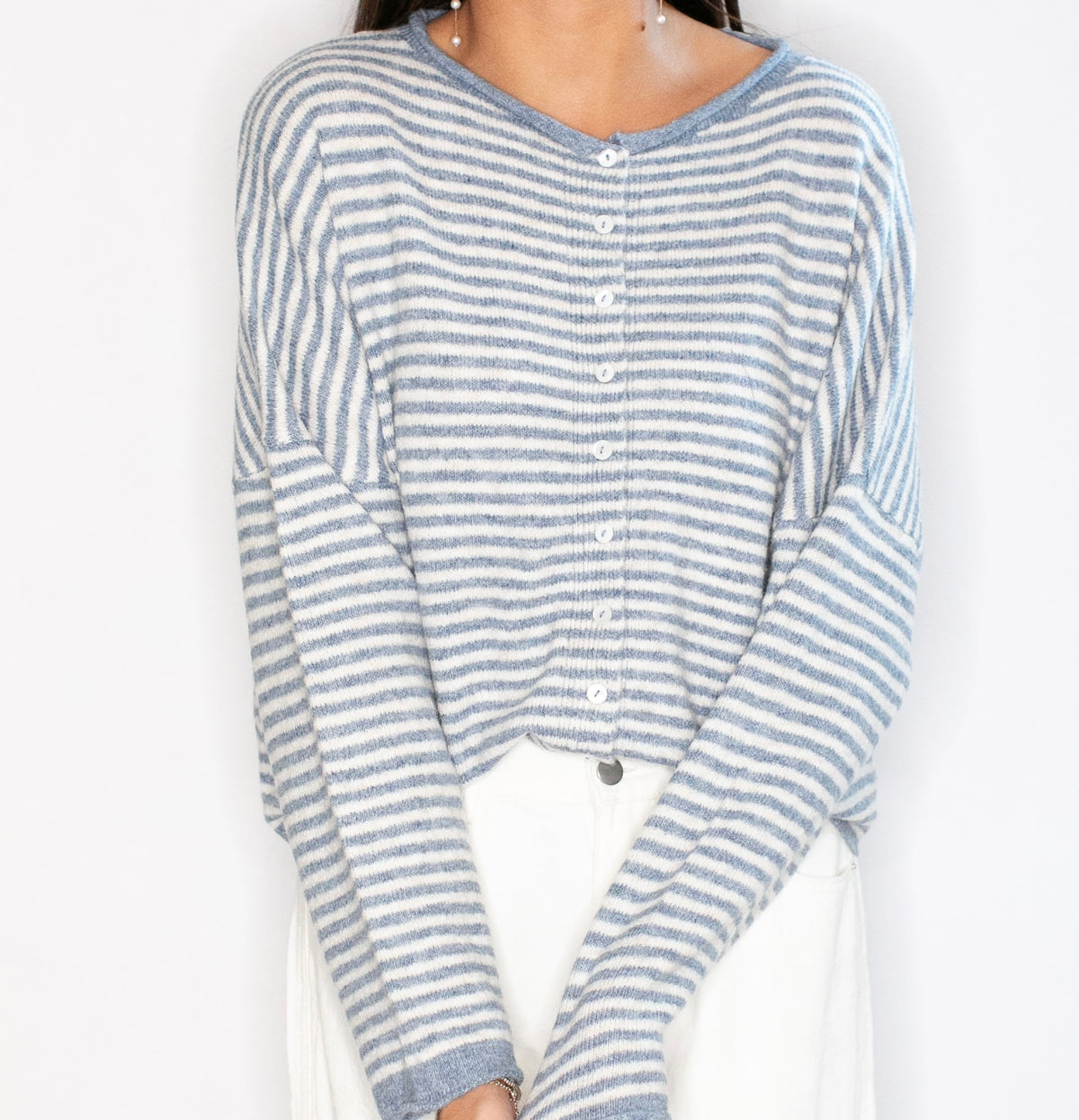 Coastal Comfort Striped Cardi