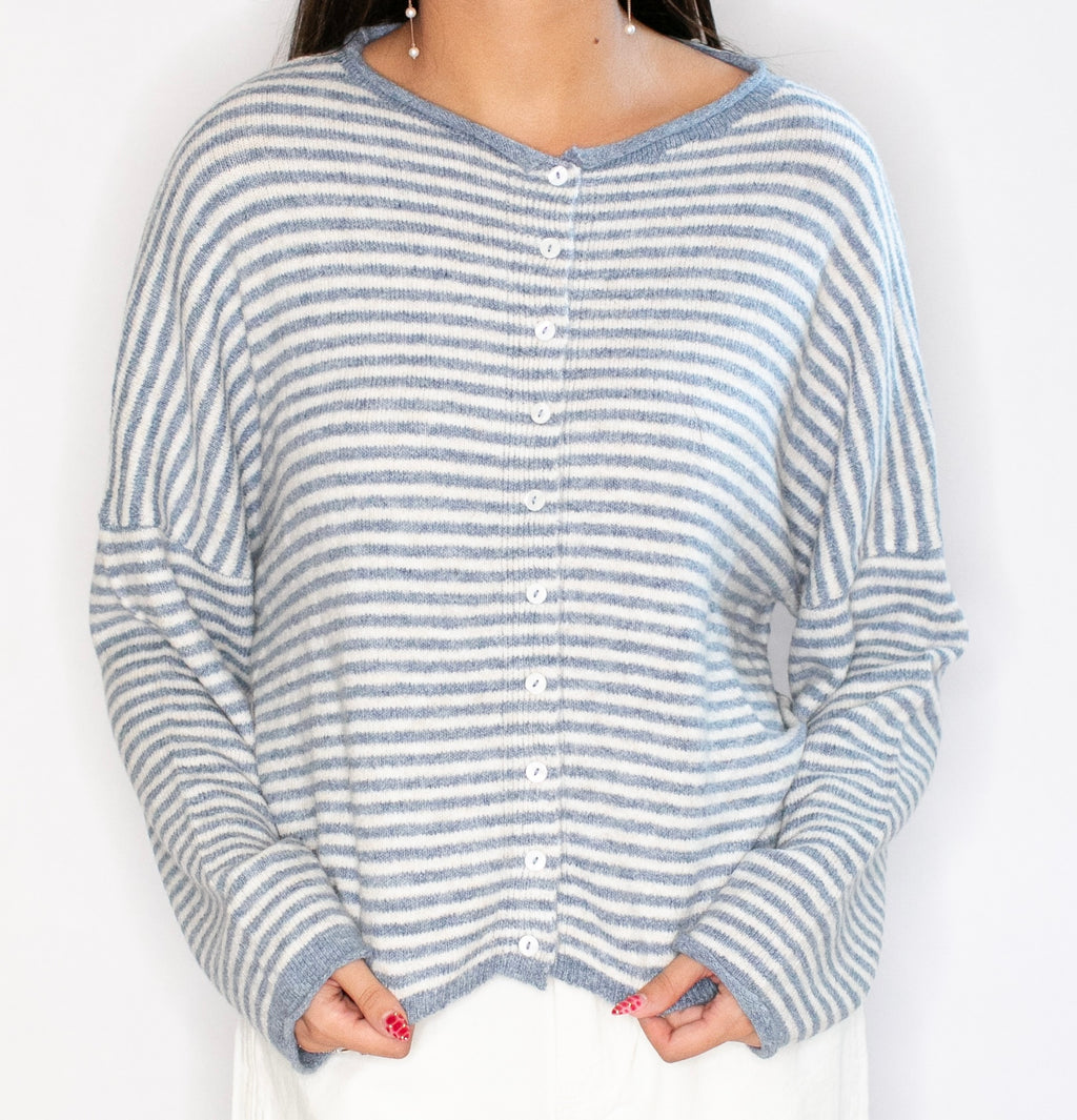 Coastal Comfort Striped Cardi