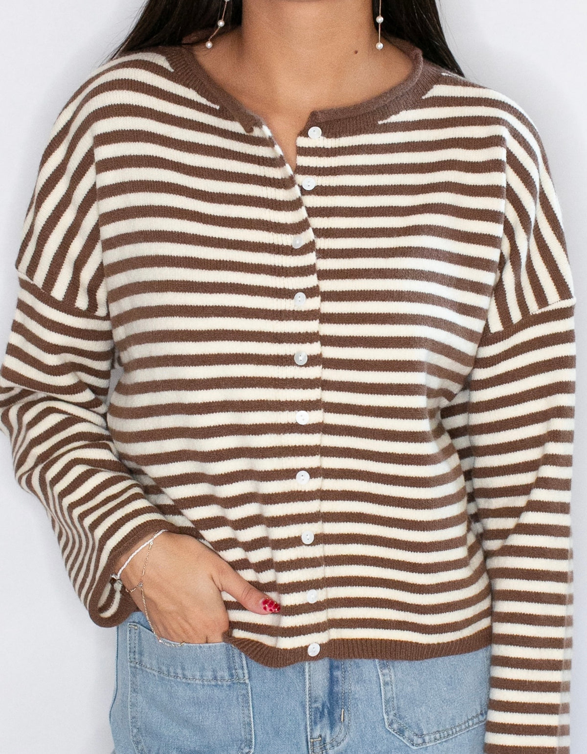 PREORDER Cocoa Striped Cardi