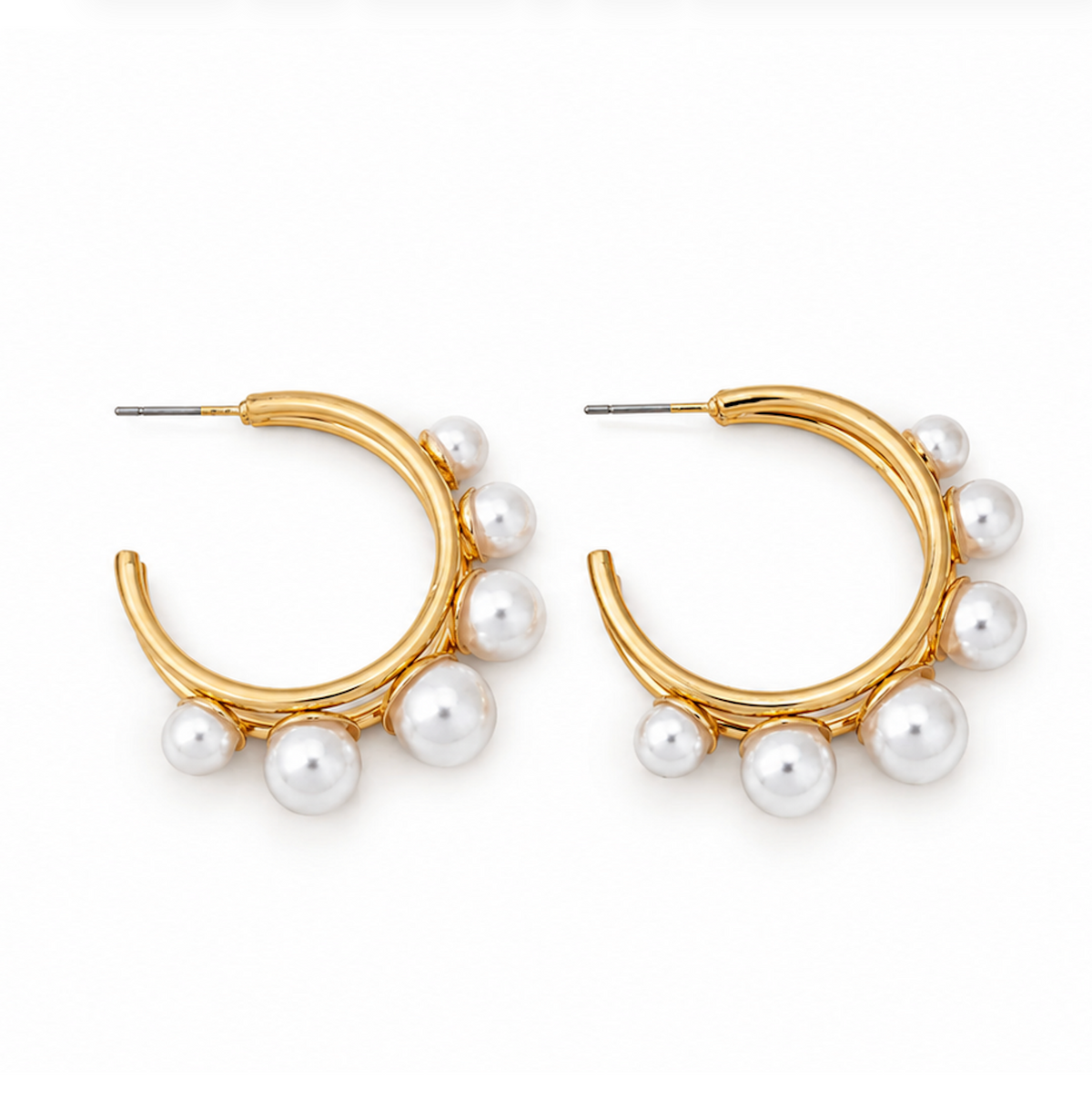 Chic Pearl Hoops