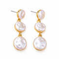 Triple Tier Pearl Earrings