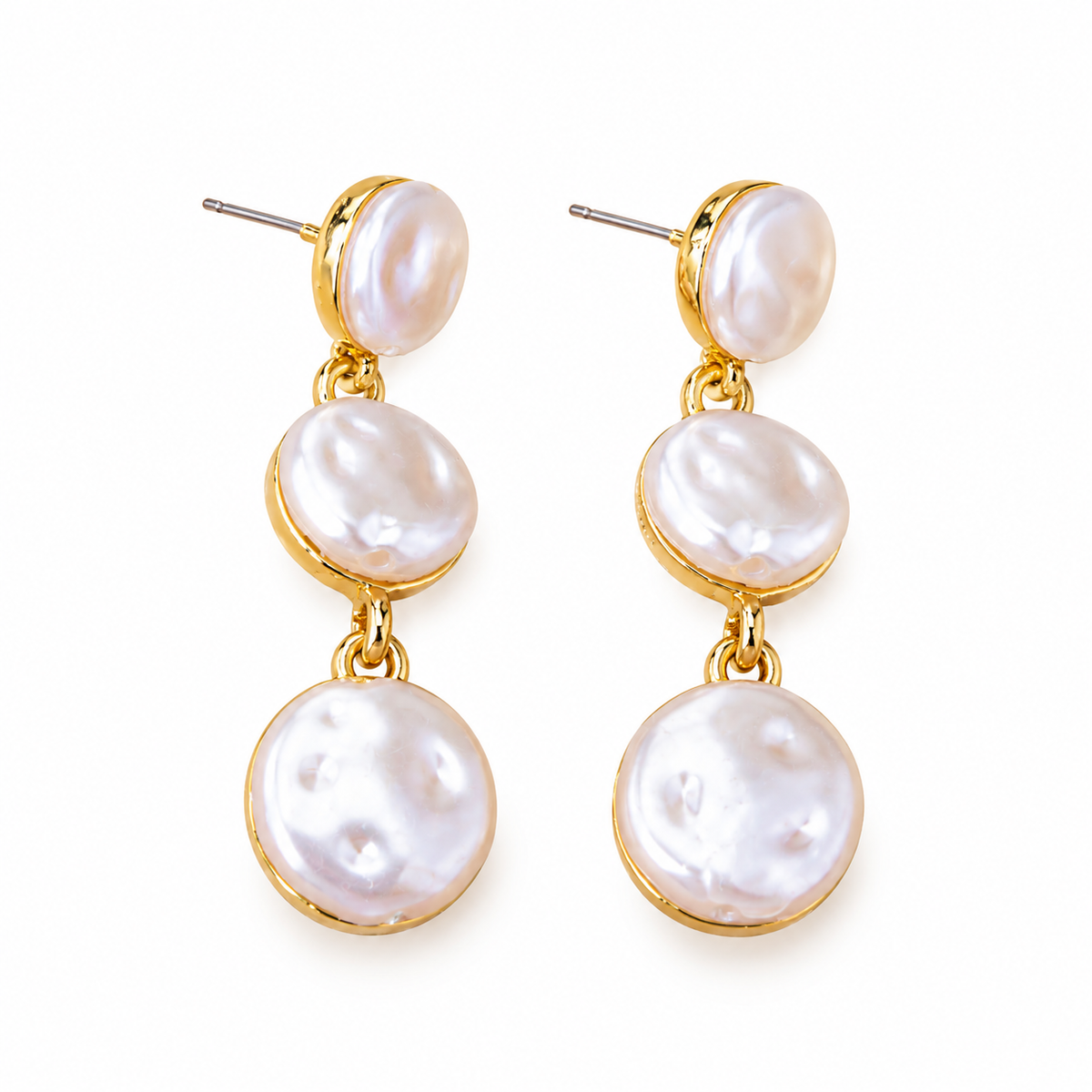 Triple Tier Pearl Earrings